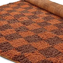 Runde tepper - Elsey Natural Cotton Shaggy (oransje/rød)