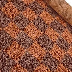 Runde tepper - Elsey Natural Cotton Shaggy (oransje/rød)