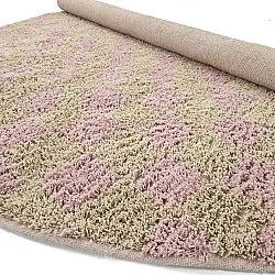 Runde tepper - Elsey Natural Cotton Shaggy (rosa/oransje)