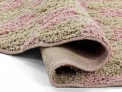 Runde tepper - Elsey Natural Cotton Shaggy (rosa/oransje)