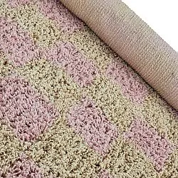 Runde tepper - Elsey Natural Cotton Shaggy (rosa/oransje)