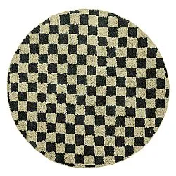 Runde tepper - Elsey Natural Cotton Shaggy (svart/beige)