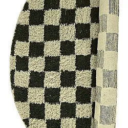 Runde tepper - Elsey Natural Cotton Shaggy (svart/beige)