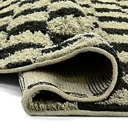 Runde tepper - Elsey Natural Cotton Shaggy (svart/beige)