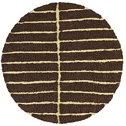 Rundt teppe - Ikara Natural Cotton Shaggy (brun)