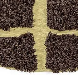 Rundt teppe - Ikara Natural Cotton Shaggy (brun)