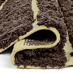 Rundt teppe - Ikara Natural Cotton Shaggy (brun)