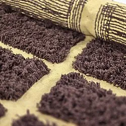 Rundt teppe - Ikara Natural Cotton Shaggy (brun)