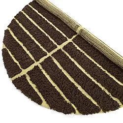 Rundt teppe - Ikara Natural Cotton Shaggy (brun)