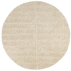 Rundt teppe - Ikara Natural Cotton Shaggy (krem)