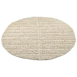 Rundt teppe - Ikara Natural Cotton Shaggy (krem)