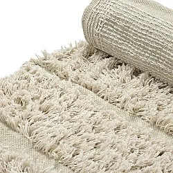 Rundt teppe - Ikara Natural Cotton Shaggy (krem)