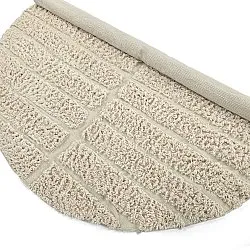 Rundt teppe - Ikara Natural Cotton Shaggy (krem)