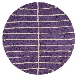 Rundt teppe - Ikara Natural Cotton Shaggy (lilla)