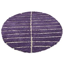 Rundt teppe - Ikara Natural Cotton Shaggy (lilla)