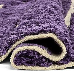 Rundt teppe - Ikara Natural Cotton Shaggy (lilla)
