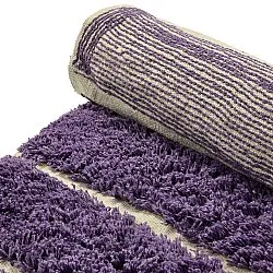 Rundt teppe - Ikara Natural Cotton Shaggy (lilla)
