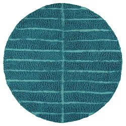 Rundt teppe - Ikara Natural Cotton Shaggy (turkis)