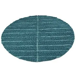 Rundt teppe - Ikara Natural Cotton Shaggy (turkis)