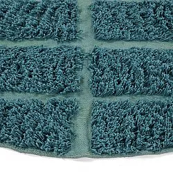 Rundt teppe - Ikara Natural Cotton Shaggy (turkis)