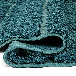 Rundt teppe - Ikara Natural Cotton Shaggy (turkis)
