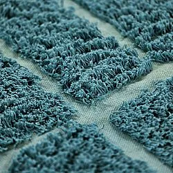 Rundt teppe - Ikara Natural Cotton Shaggy (turkis)