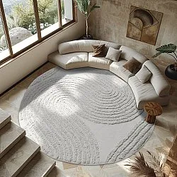Runde tepper - Jovie Natural Cotton Shaggy (offwhite)