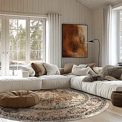 Rundt teppe - Siliana (beige)