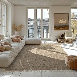 Ryetepper - Kindon Natural Cotton Shaggy (beige/hvit)