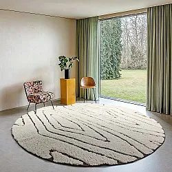Runde tepper - Kindon Natural Cotton Shaggy (off white/brun)