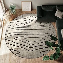 Runde tepper - Kindon Natural Cotton Shaggy (off white/brun)
