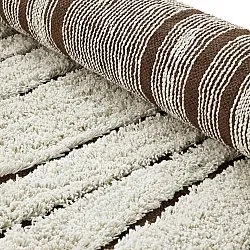 Runde tepper - Kindon Natural Cotton Shaggy (off white/brun)