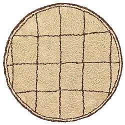Rundt teppe - Lana Natural Cotton Shaggy (beige/brun)