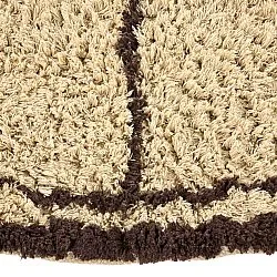Rundt teppe - Lana Natural Cotton Shaggy (beige/brun)