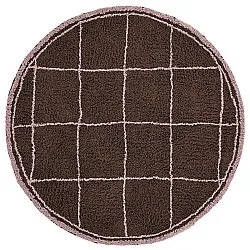 Rundt teppe - Lana Natural Cotton Shaggy (brun)
