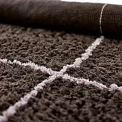 Rundt teppe - Lana Natural Cotton Shaggy (brun)