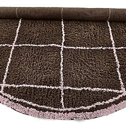 Rundt teppe - Lana Natural Cotton Shaggy (brun)