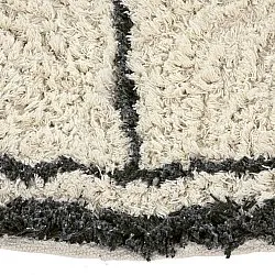 Rundt teppe - Lana Natural Cotton Shaggy (krem/mørk grå)