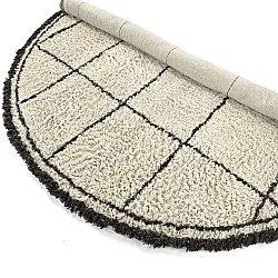 Rundt teppe - Lana Natural Cotton Shaggy (krem/mørk grå)