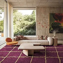 Ryetepper - Lana Natural Cotton Shaggy (burgunder/gul)