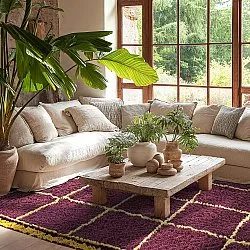 Ryetepper - Lana Natural Cotton Shaggy (burgunder/gul)