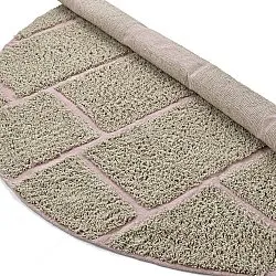 Runde tepper - Lindley Natural Cotton Shaggy (beige/rosa)
