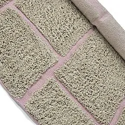 Runde tepper - Lindley Natural Cotton Shaggy (beige/rosa)