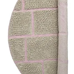 Runde tepper - Lindley Natural Cotton Shaggy (beige/rosa)