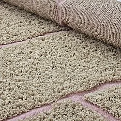 Runde tepper - Lindley Natural Cotton Shaggy (beige/rosa)
