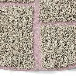 Runde tepper - Lindley Natural Cotton Shaggy (beige/rosa)