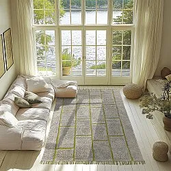 Ryetepper - Lindley Natural Cotton Shaggy (greige/grønn)