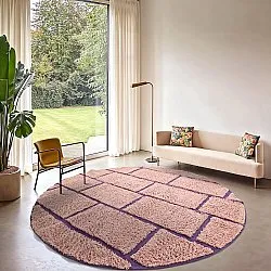 Runde tepper - Lindley Natural Cotton Shaggy (rosa/lilla)
