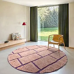 Runde tepper - Lindley Natural Cotton Shaggy (rosa/lilla)