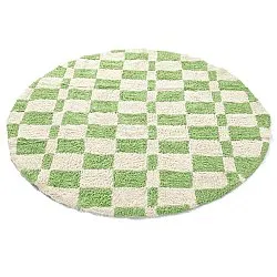 Rundt teppe - Maranello Natural Cotton Shaggy (grønn)